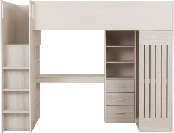 Jupiter High Sleeper Bed - White/Grey