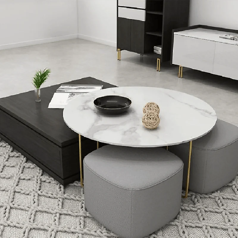 RS2 Nesting Coffee Table Set With Two Stools