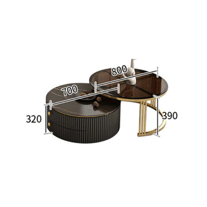 Bell Nesting Coffee Table Set, White & Gold