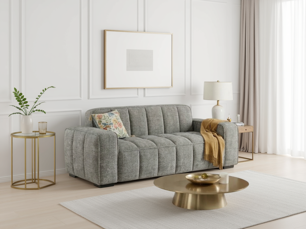 Paris Grey 3-Seater Sofa