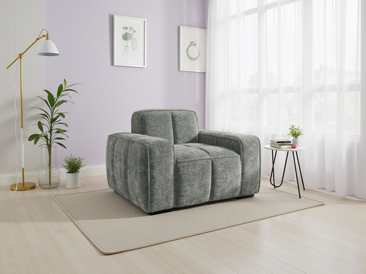 Modern Grey Armchair Sofa – Upholstered Living Room Chair-Paris