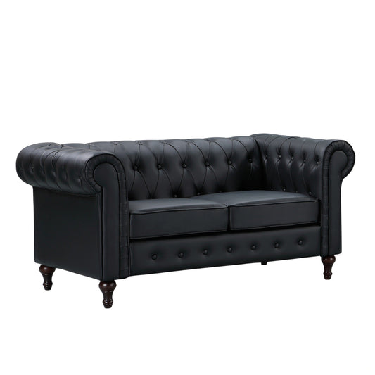 Faux Leather 2 Seat Chesterfield Sofa