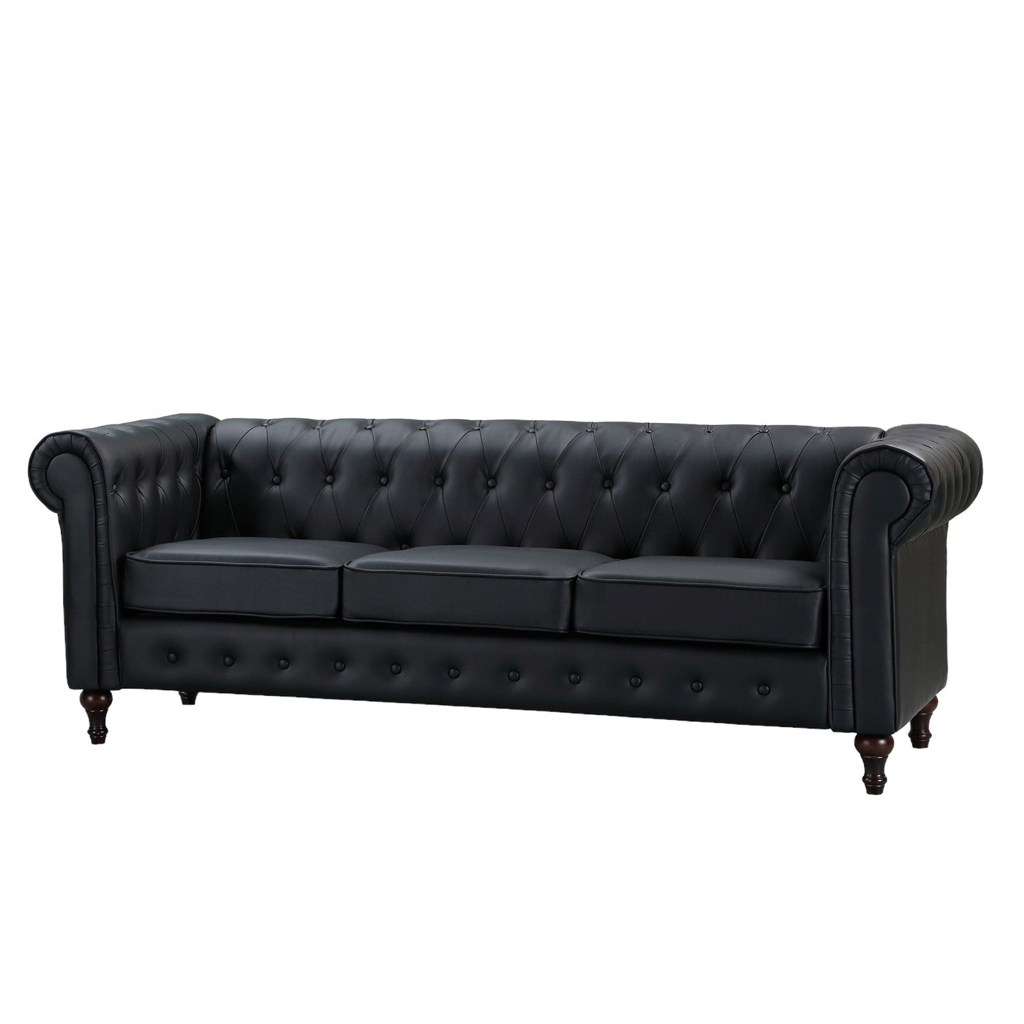 Faux  Leather 3 Seat Chesterfield Sofa