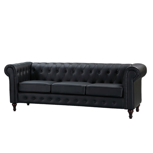 Faux  Leather 3 Seat Chesterfield Sofa