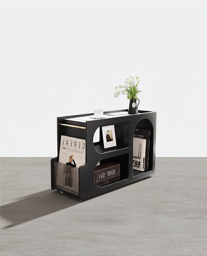 Thaddeus Trolley Style Side Table, Wood