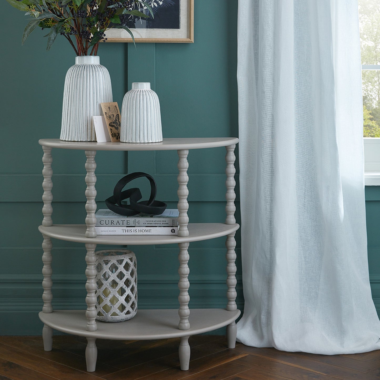 The Camden Collection Half Moon 3 Tier Table