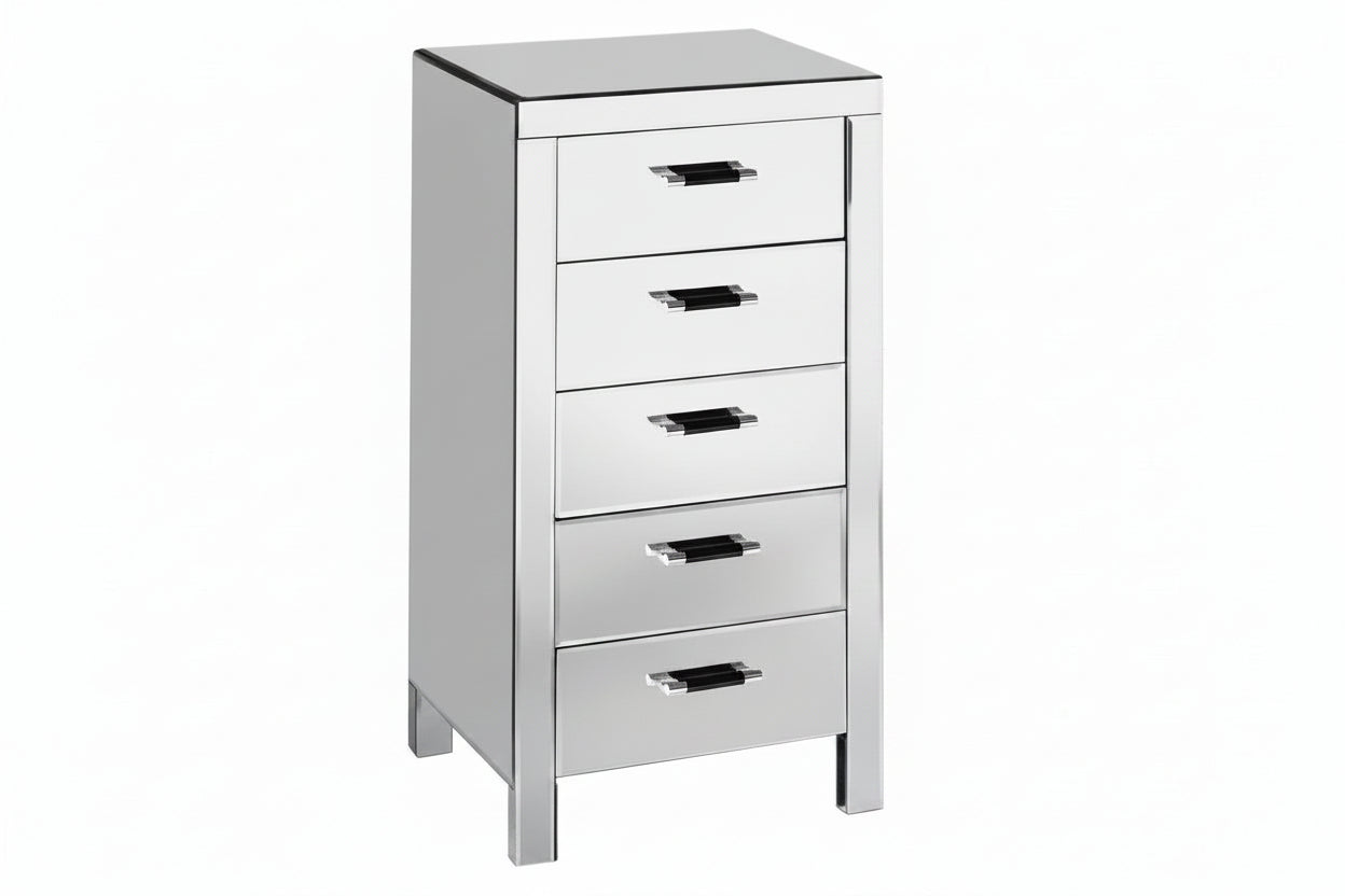 Vincenzo 5 Drawers Mirrored Drawer Chest