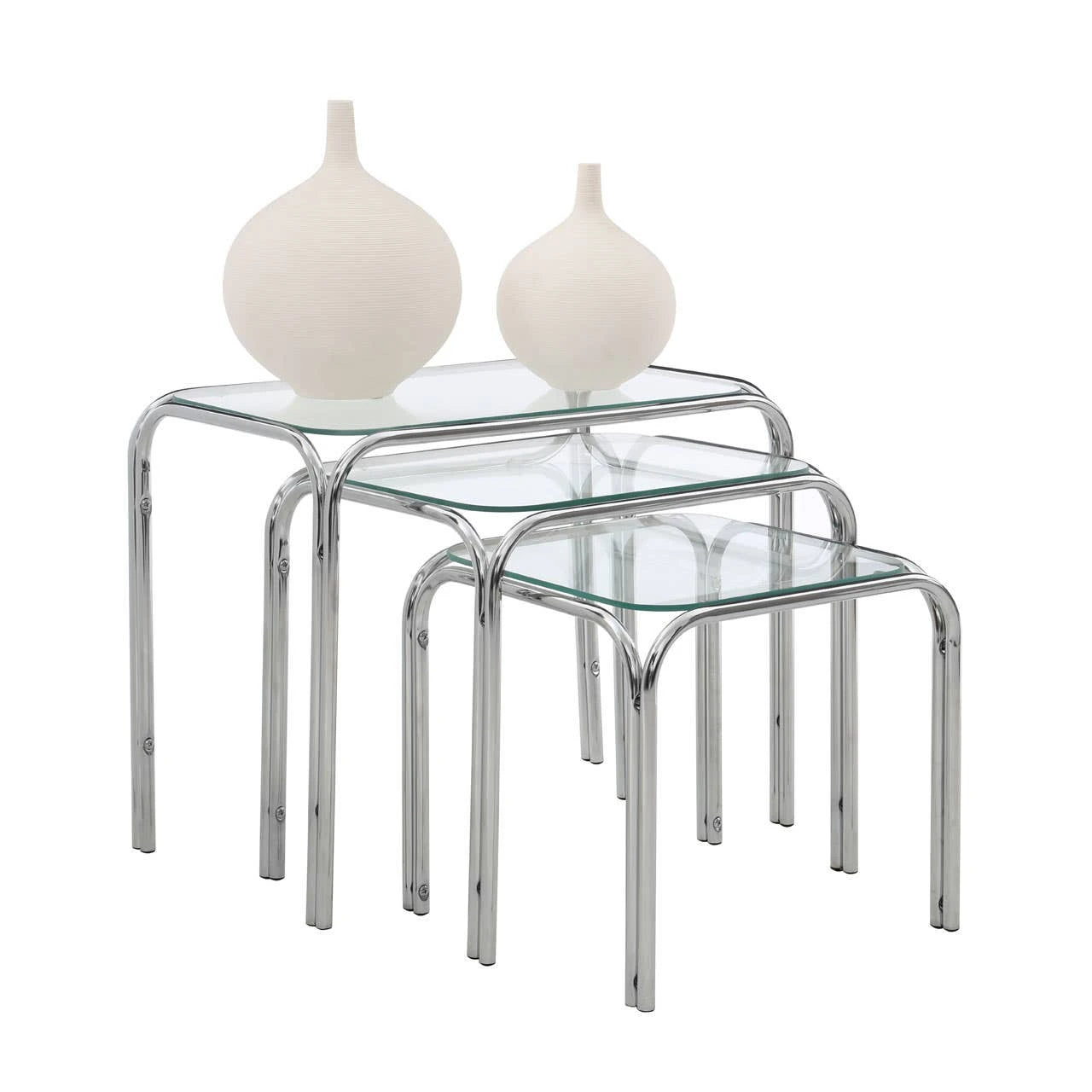 Jordan Nest Of 3 Clear Glass Tables