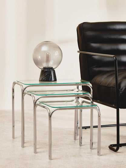 Jordan Nest Of 3 Clear Glass Tables