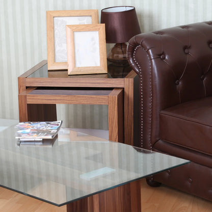 Fargo Walnut Veneer Nest Of 3 Tables