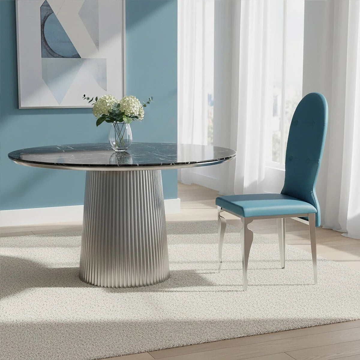 Cebu Ivory Fabric and Grey Wash Beech Wood Dining Chair
