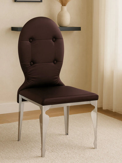 Silk Dining Purple Chair With Stainless Steel Legs