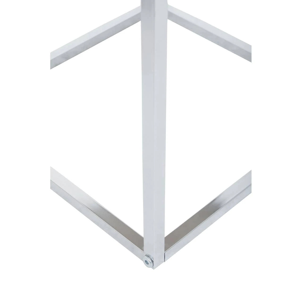 Fulton Matte White Nest Of 3 Tables With Chrome Frame