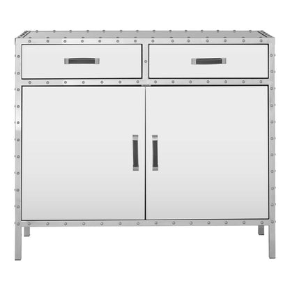 Rivet Mirrored Two Door Sideboard with Drawers