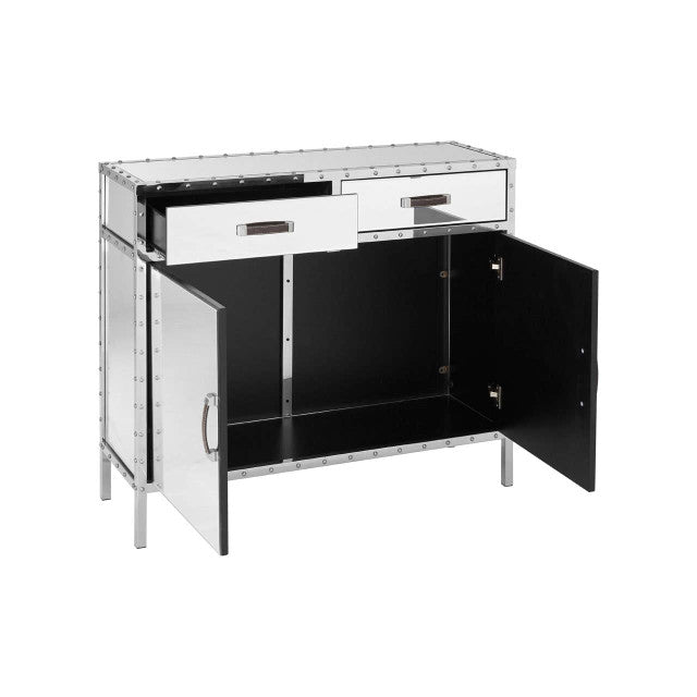 Rivet Mirrored Two Door Sideboard with Drawers