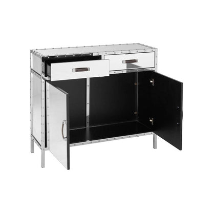 Rivet Mirrored Two Door Sideboard with Drawers