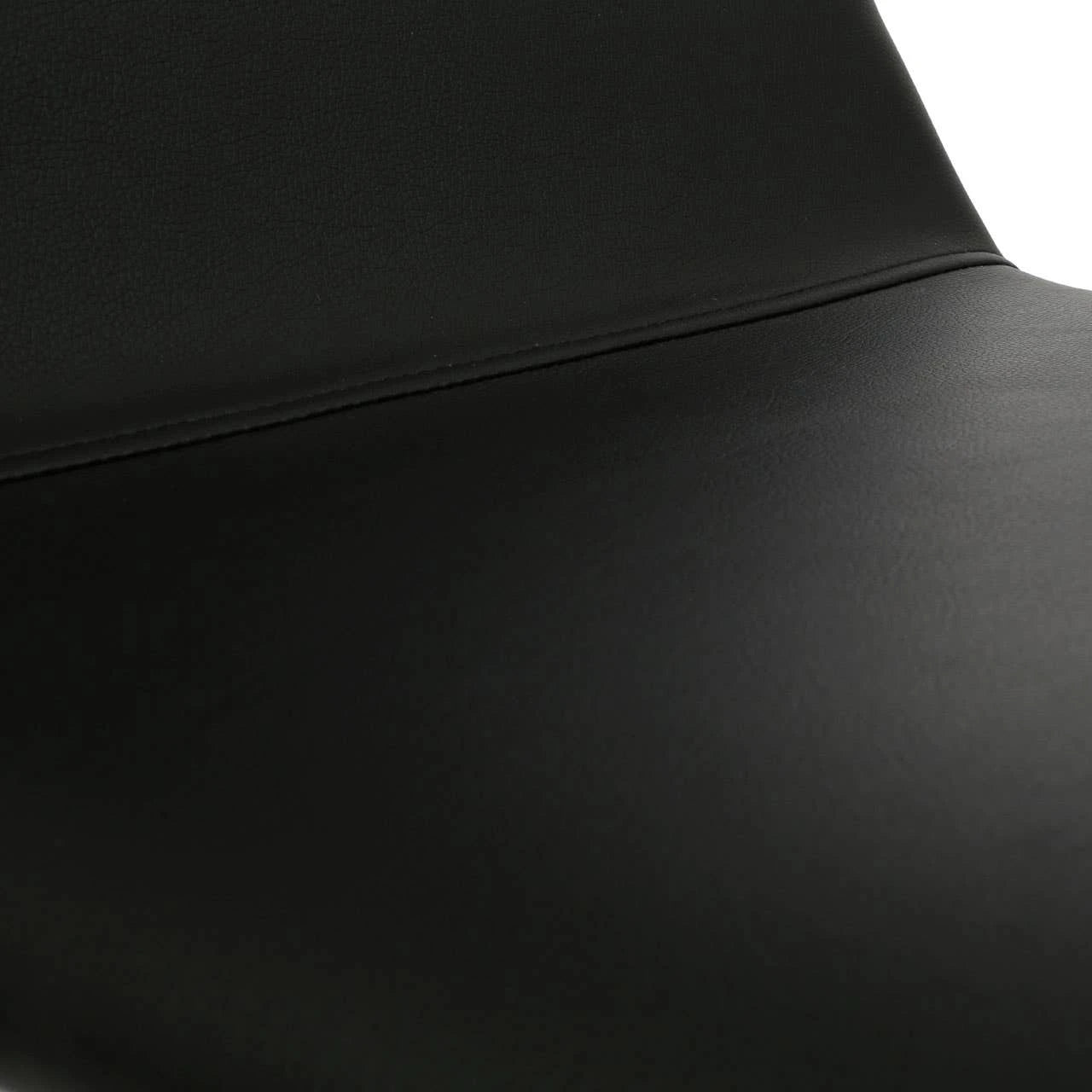 Cassy Black Leather Effect Dining Chair With White Legs