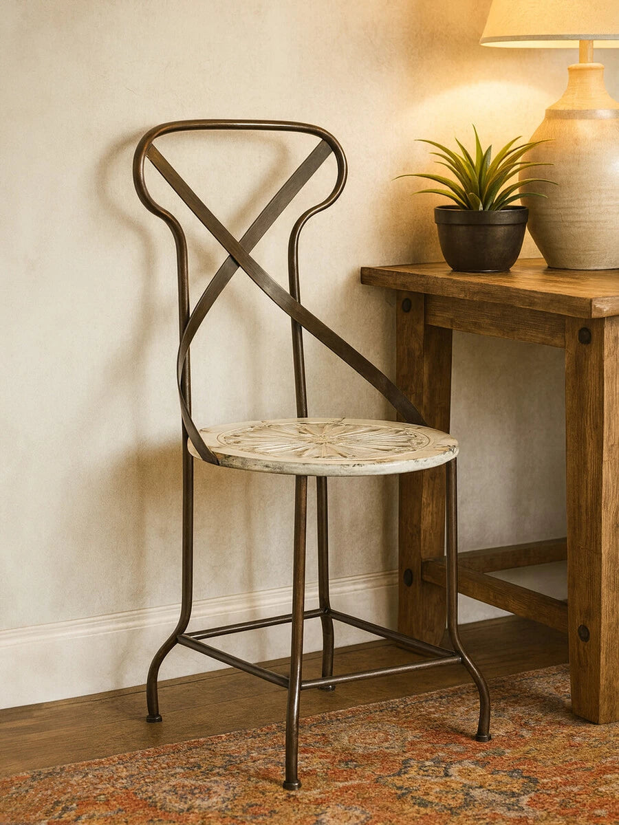 Artisan Cream Seat Metal Chair