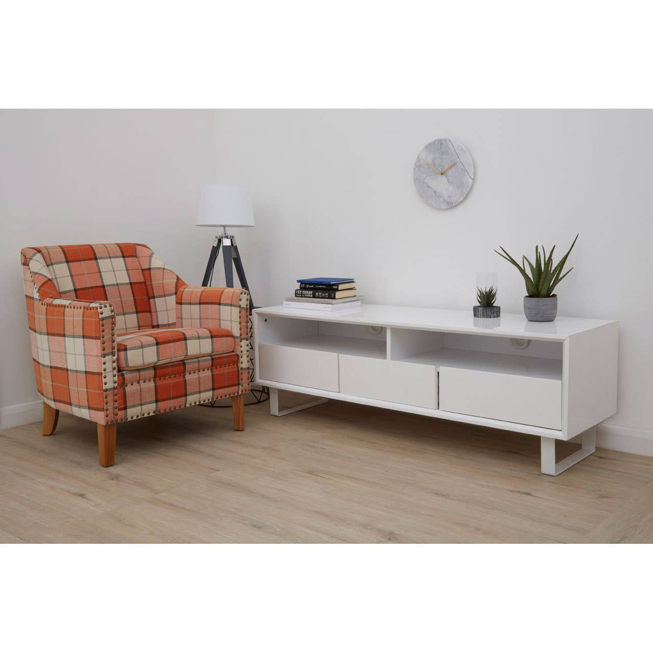Moritz White High Gloss Media Cabinet