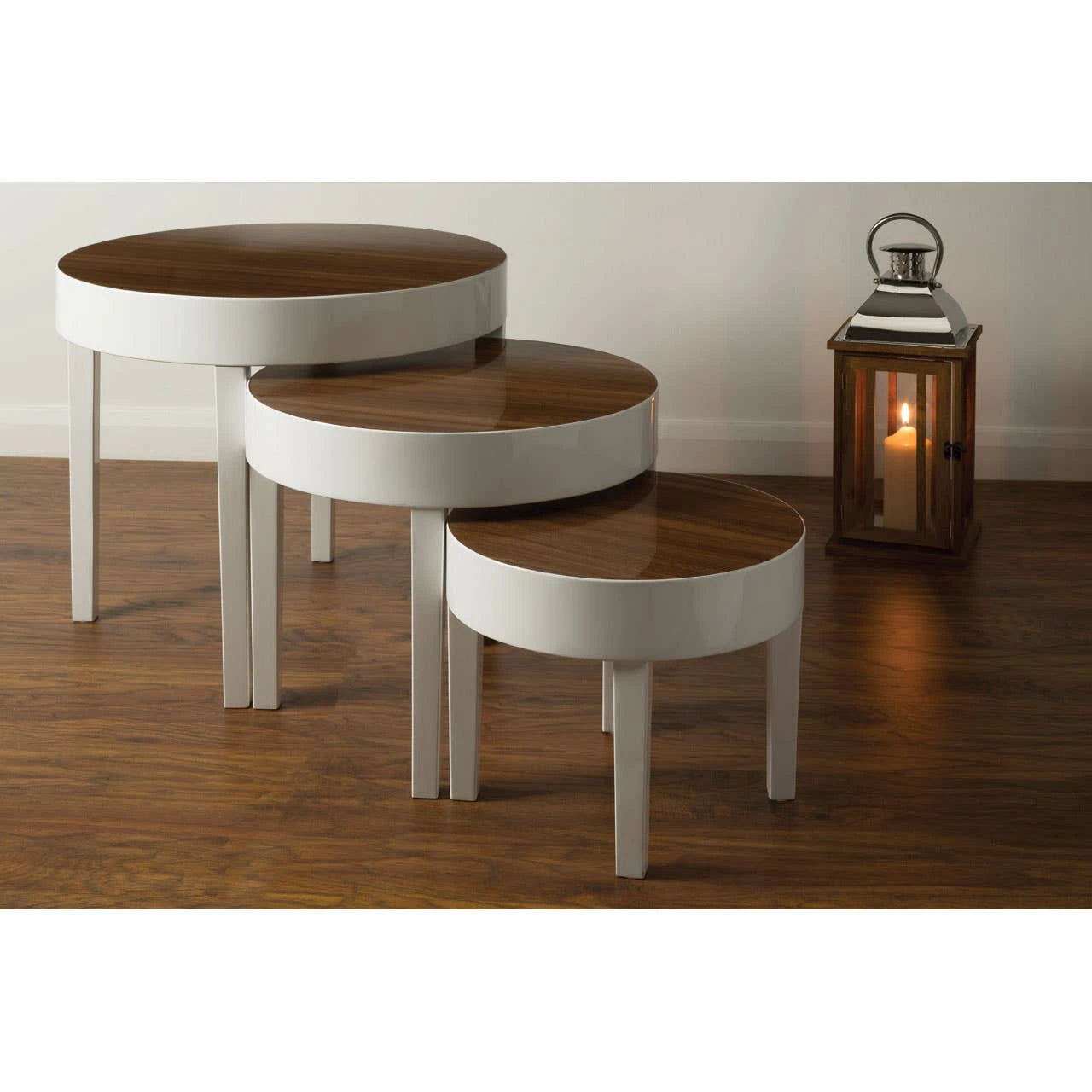 Moritz Nest Of 3 White High Gloss Table
