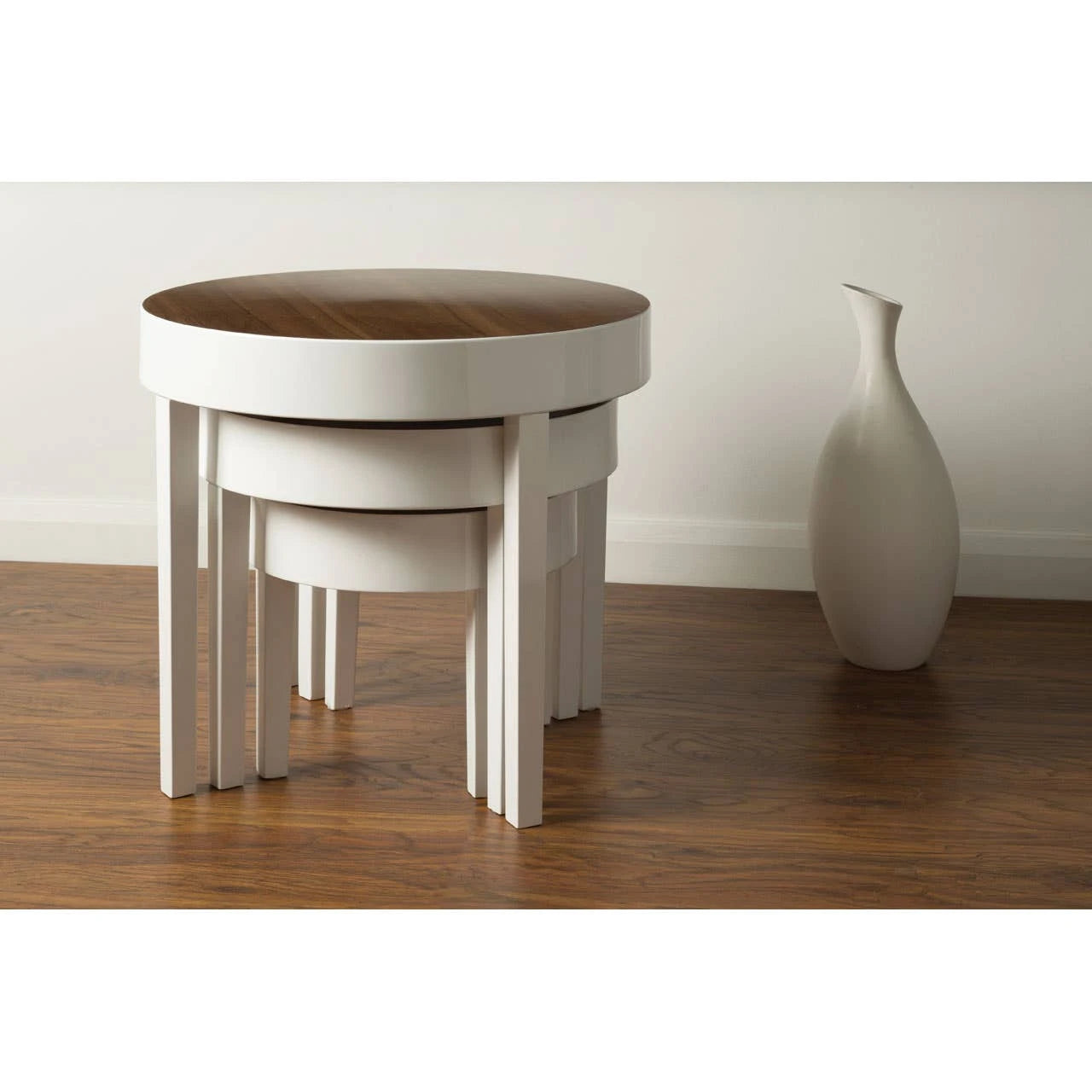 Moritz Nest Of 3 White High Gloss Table