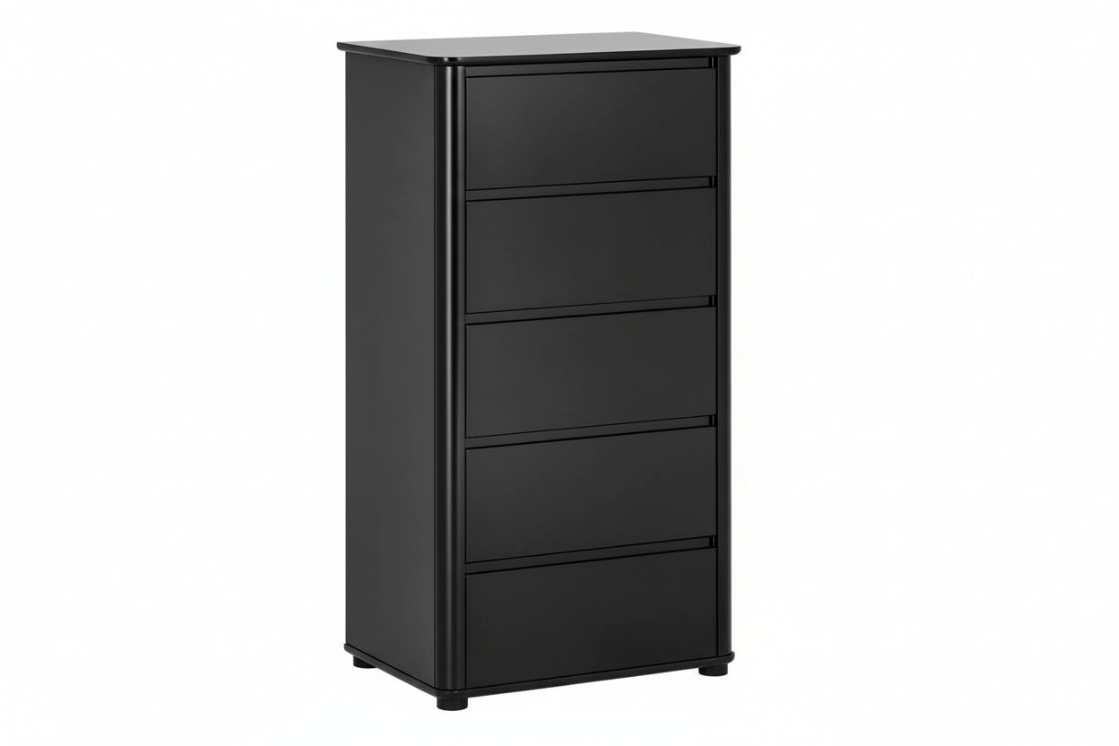 Moritz Black High Gloss 5 Drawer Chest