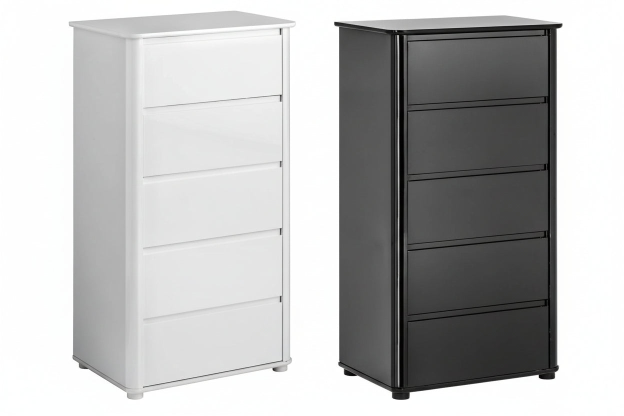 Moritz Black High Gloss 5 Drawer Chest