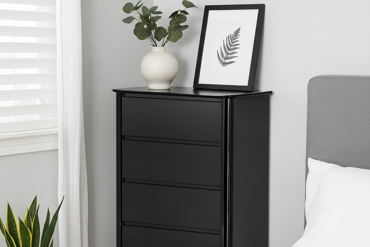 Moritz Black High Gloss 5 Drawer Chest
