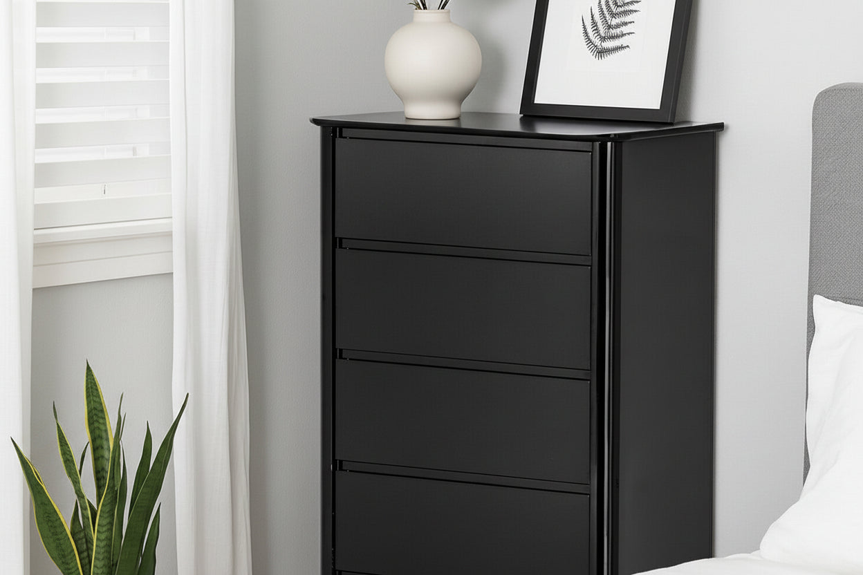 Moritz Black High Gloss 5 Drawer Chest