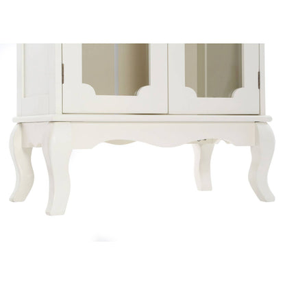 Marcella Two Glass Door Ivory Finish Cabinet
