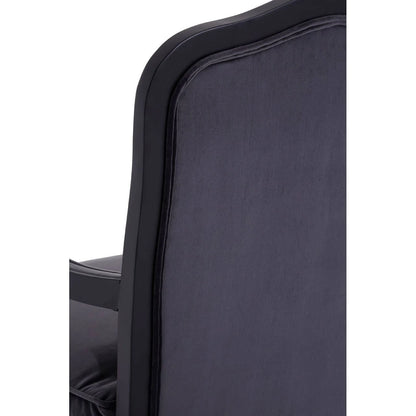 Rococo Grey Velvet Chair And Footstool