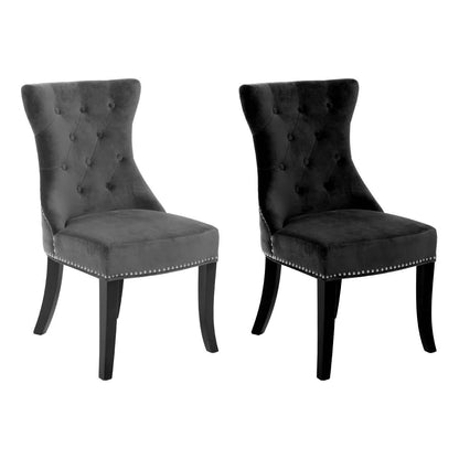 Regents Park Black Cotton Velvet Dining Chair