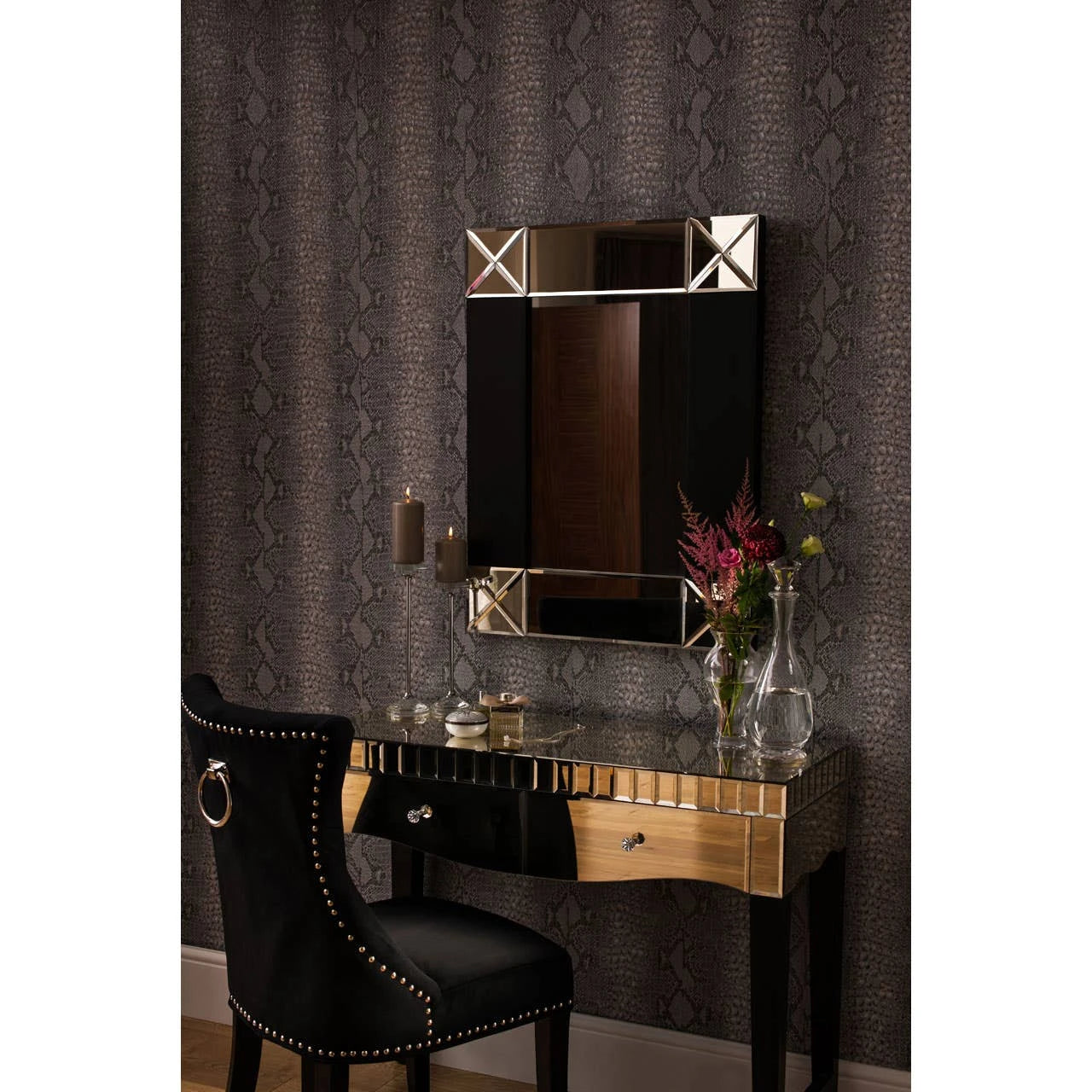 Regents Park Black Cotton Velvet Dining Chair