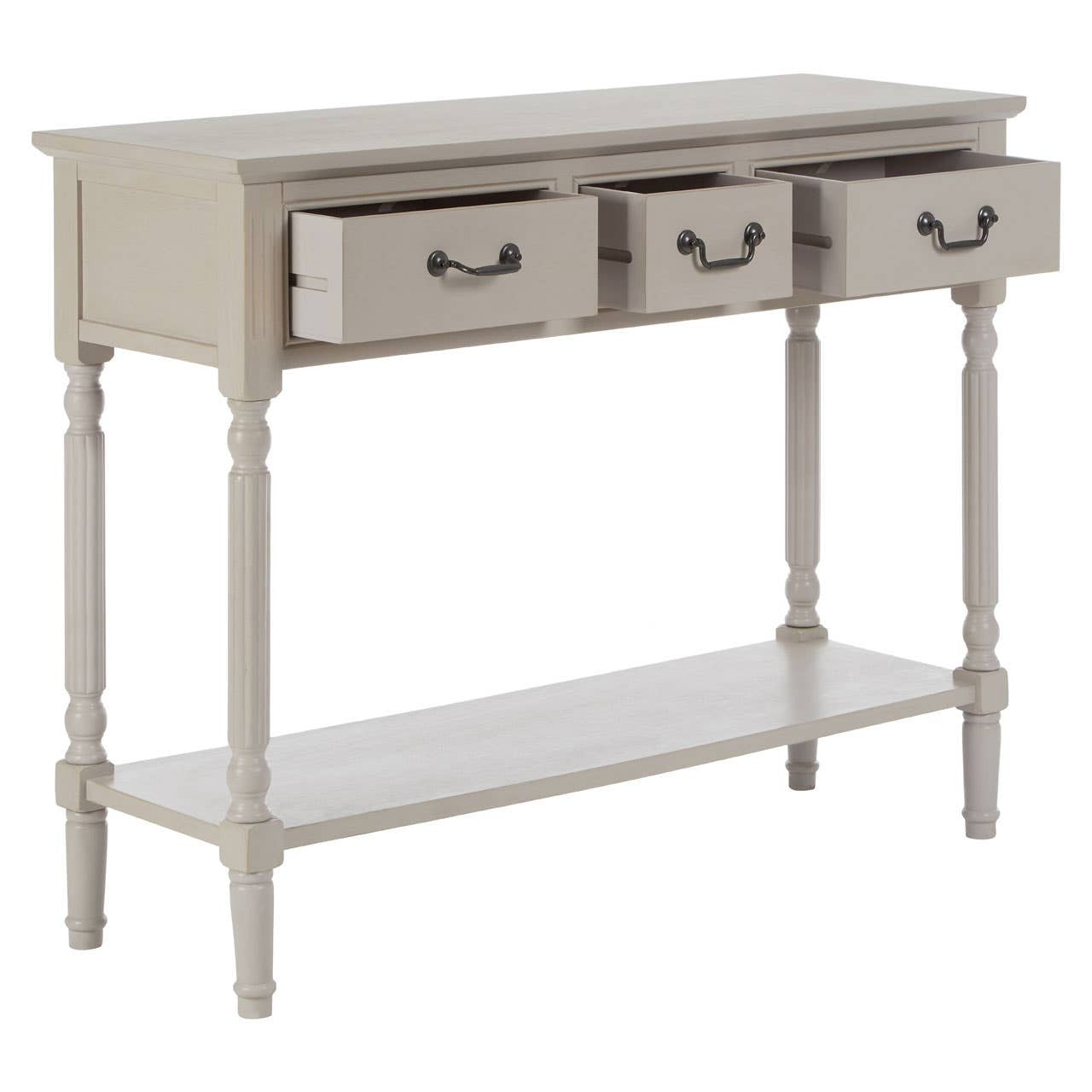 Heritage 3 Drawer Grey Putty Console Table