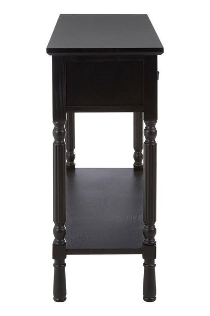 Heritage Three Drawer Vintage Black Console Table