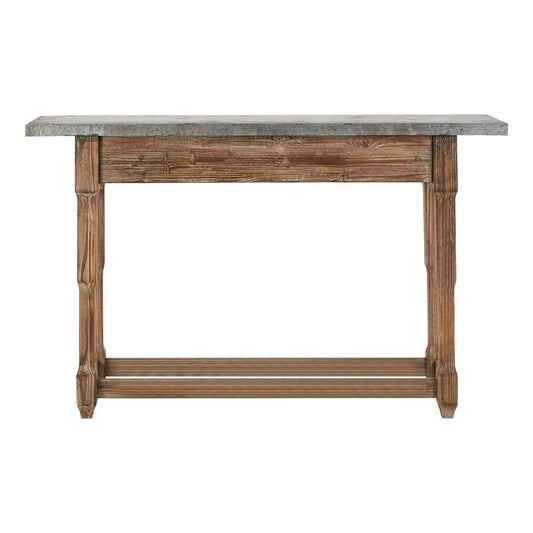Elementary Antique Wood Finish Console Table