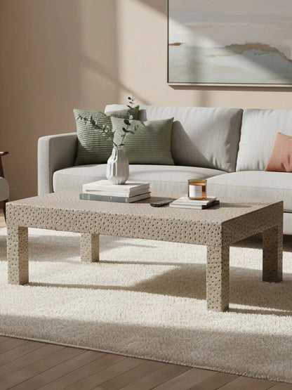 Ostrich Natural Leather Effect Coffee Table