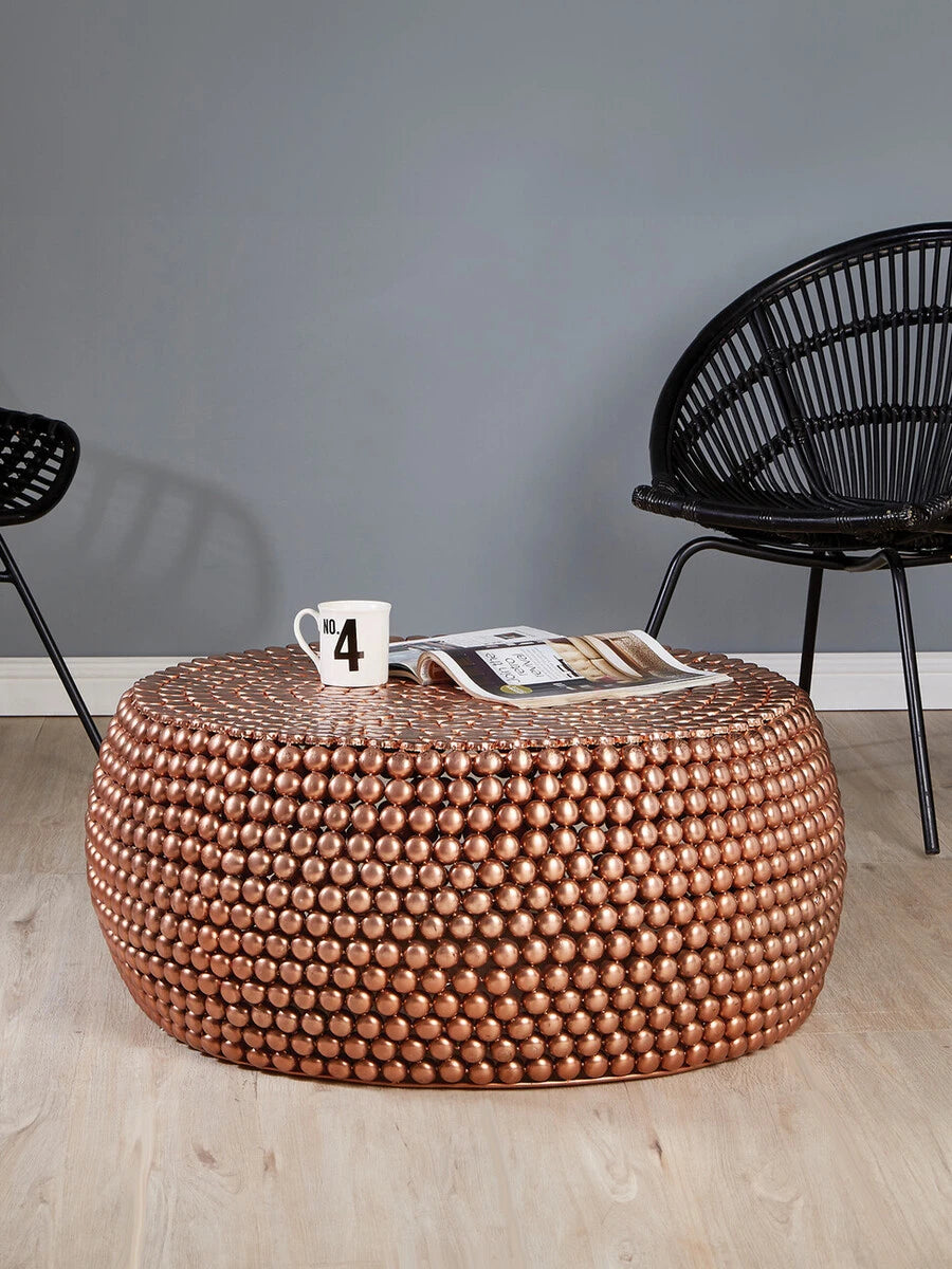 Templar Beaded Iron Copper Coffee Table