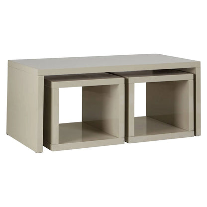 Madrid Dark Grey High Gloss Coffee Table With Two Under Tables