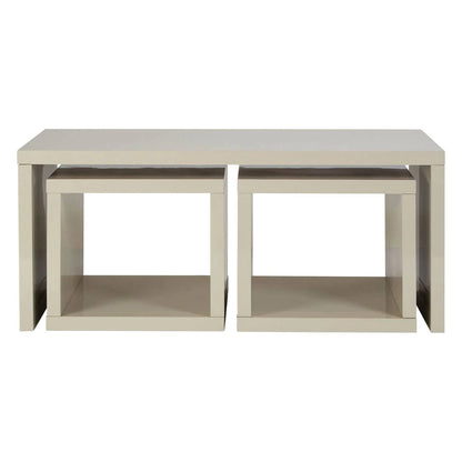 Madrid Dark Grey High Gloss Coffee Table With Two Under Tables