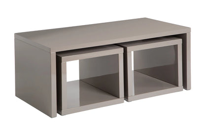 Madrid Dark Grey High Gloss Coffee Table With Two Under Tables