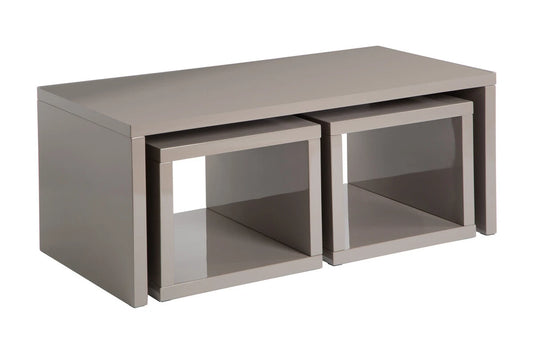 Madrid Dark Grey High Gloss Coffee Table With Two Under Tables