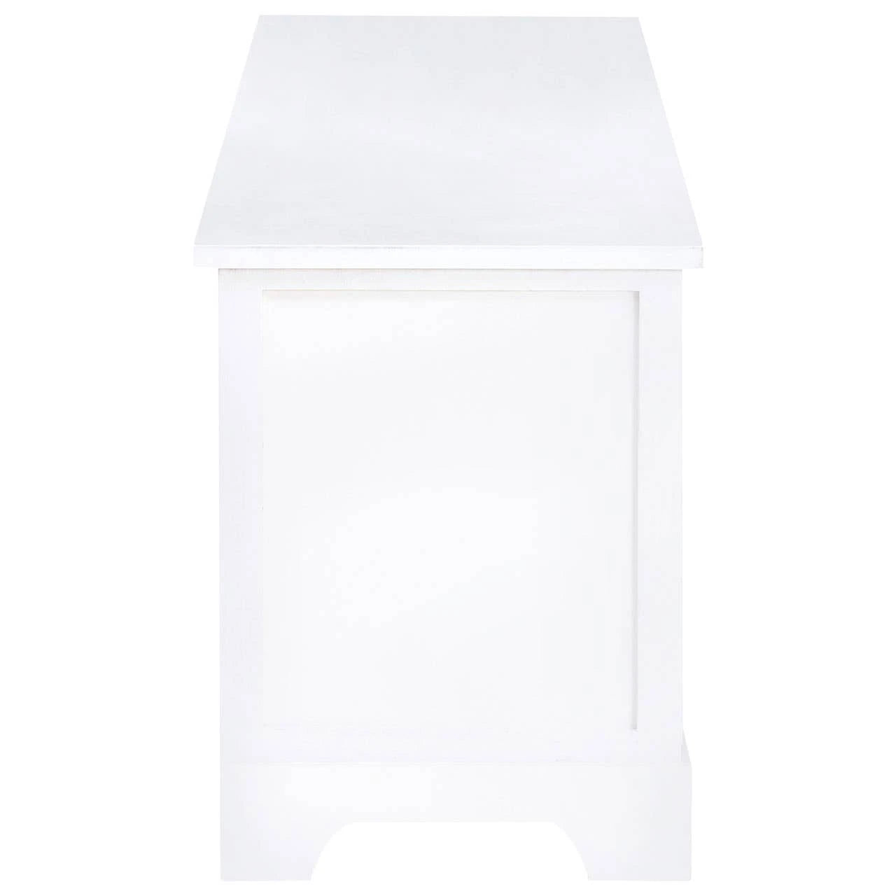 New England White Storage Bench with 4 Drawers