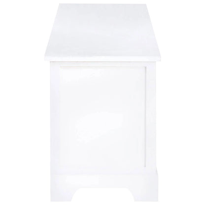 New England White Storage Bench with 4 Drawers