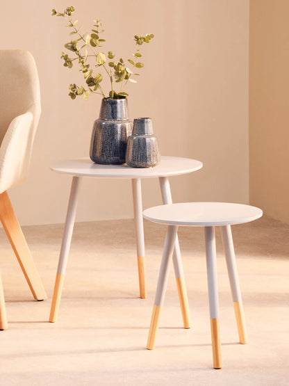 Viborg Set Of Two Grey Round Side Tables