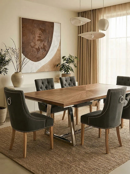 Regents Park Grey Linen Dining Chair
