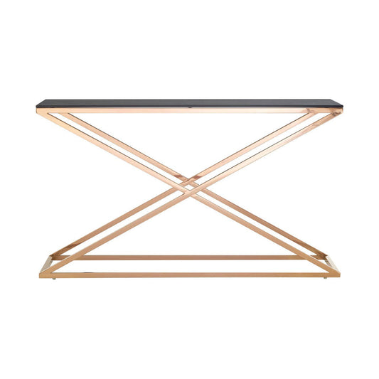 Montril Glass Top Criss Cross Console Table