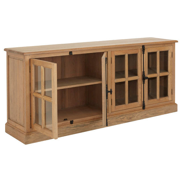 Lyon Oak Wood Sideboard with Washed Grey Finish