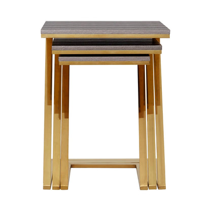 Pacific Faux Snake Skin Nest Of 3 Tables