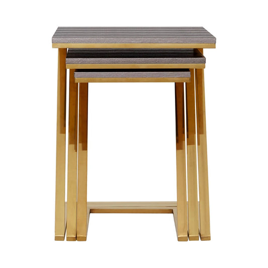 Pacific Faux Snake Skin Nest Of 3 Tables